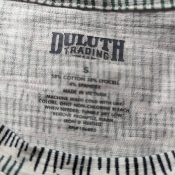 Duluth Trading Co Dress Small White Teal Short Sleeve Pockets Cotton/Stretch - Picture 4 of 4